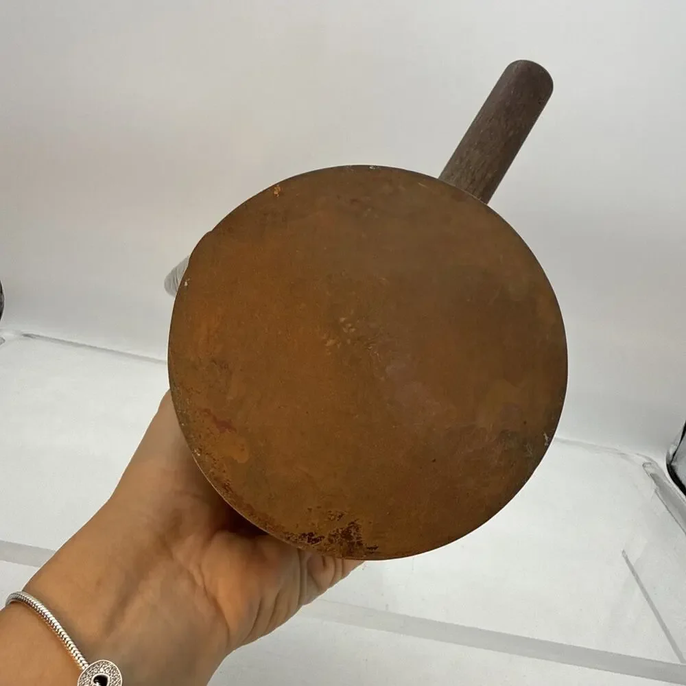 Vintage Hammered Copper Tea Kettle with Wood Handle Missing Lid